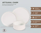 Kook Hearthstone Ceramic Dinnerware Set, 12-Piece