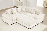DESEO 158" Sectional Sofa with Ottoman