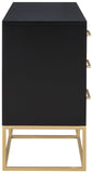 Maxine Black Dresser - Modern Contemporary Design with Gold Accents for Stylish Bedroom Storage