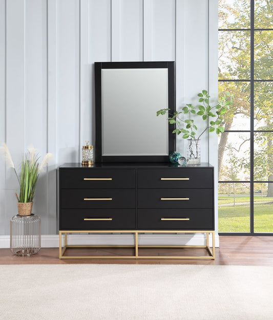 Maxine Black Mirror - Stunning Contemporary Design, Rich Black Finish & Upscale Bedroom Style Upgrade