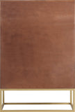 Maxine Contemporary Engineered Wood Chest with Rich Black Finish and Stylish Brushed Gold Accents
