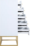 Maxine Contemporary Engineered Wood Chest with Rich Black Finish and Stylish Brushed Gold Accents