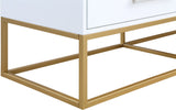 Maxine Contemporary Engineered Wood Dresser with Rich Black Finish and Brushed Gold Accents
