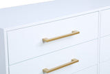 Maxine Contemporary Engineered Wood Dresser with Rich Black Finish and Brushed Gold Accents