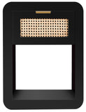 Langham Mid Century Night Stand with Natural Cane Front and Versatile Handle Options for Style