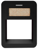 Langham Mid Century Night Stand with Natural Cane Front and Versatile Handle Options for Style