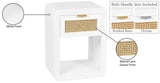 Langham Mid Century Night Stand with Natural Cane Front and Versatile Handle Options for Style