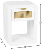 Langham Mid Century Night Stand with Natural Cane Front and Versatile Handle Options for Style