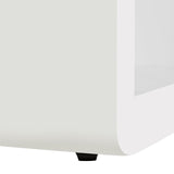 Langham Mid Century Night Stand with Natural Cane Front and Versatile Handle Options for Style