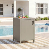 Wholesale Outdoor Aluminum Sink Cabinet - 6.3GAL SS, 1-Door RustProof