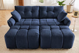 CHARLOTTE 78" 2-Seater Sofa with 2 Ottomans