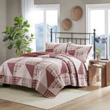 3 Piece Geometric Cotton Coverlet Mini Set, Red