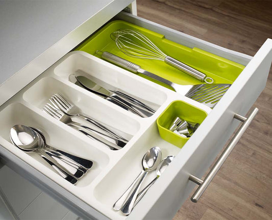DrawerStore™ Green Expandable Cutlery Tray