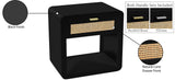 Langham Mid Century Night Stand with Natural Cane Front and Versatile Handle Options for Style