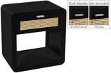 Langham Mid Century Night Stand with Natural Cane Front and Versatile Handle Options for Style