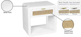 Langham Mid Century Night Stand with Natural Cane Front and Versatile Handle Options for Style
