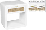 Langham Mid Century Night Stand with Natural Cane Front and Versatile Handle Options for Style