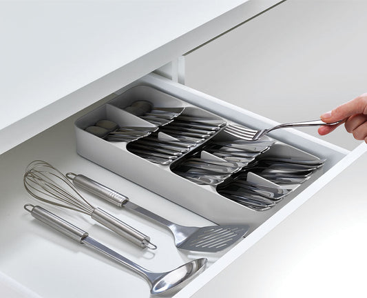DrawerStore™ Large Grey Cutlery Organiser