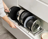 DrawerStore™ Grey Expanding Cookware Organiser