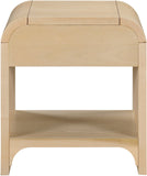 Hayes Night Stand - Sleek Ash Wood Veneer Table with Matte Handle for Contemporary Home Elegance