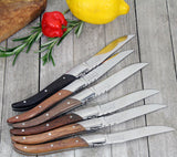 Laguiole Connoisseur Assorted Wood Steak Knives Set of 6