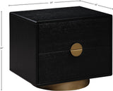 Wade Night Stand - Elegant Oak Veneer Side Table with Brushed Brass Base for Contemporary Style