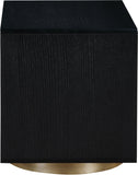 Wade Night Stand - Elegant Oak Veneer Side Table with Brushed Brass Base for Contemporary Style