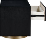 Wade Night Stand - Elegant Oak Veneer Side Table with Brushed Brass Base for Contemporary Style