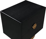 Wade Night Stand - Elegant Oak Veneer Side Table with Brushed Brass Base for Contemporary Style