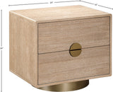 Wade Night Stand - Elegant Oak Veneer Side Table with Brushed Brass Base for Contemporary Style