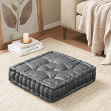 Square Large Pillow Seating Floor Cushion, Charcoal