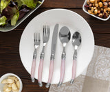 Laguiole 20-Piece Stainless Steel Flatware Set, Petal Pink