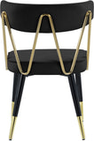 Rheingold Contemporary Dining Chair Set of 2 - Elegant Velvet Upholstery with Stylish Gold Accents