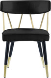 Rheingold Contemporary Dining Chair Set of 2 - Elegant Velvet Upholstery with Stylish Gold Accents