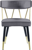 Rheingold Contemporary Dining Chair Set of 2 - Elegant Velvet Upholstery with Stylish Gold Accents