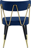 Rheingold Contemporary Dining Chair Set of 2 - Elegant Velvet Upholstery with Stylish Gold Accents
