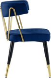 Rheingold Contemporary Dining Chair Set of 2 - Elegant Velvet Upholstery with Stylish Gold Accents