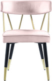 Rheingold Contemporary Dining Chair Set of 2 - Elegant Velvet Upholstery with Stylish Gold Accents