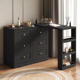 Extendable Makeup Vanity Desk with 6 Drawers