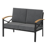 Outdoor Loveseat with Cushions, Rust-Proof & Weatherproof