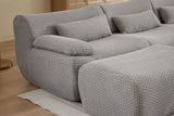 FLOVEX 141" 4-Seater Sofa with 2 Ottomans