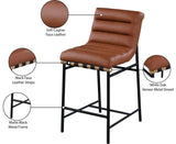 Burke Contemporary Counter Stool with Soft Upholstery and Sturdy Matte Black Metal Frame for Dining