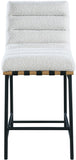 Burke Contemporary Counter Stool with Soft Upholstery and Sturdy Matte Black Metal Frame for Dining