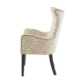 [Set of 2] High Wingback Style Armed Dining Chair *