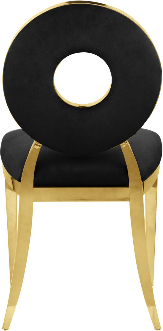 Carousel Velvet Dining Chair Set - Modern Gold Stainless Steel Frame with Plush Comfort Design