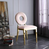 Carousel Velvet Dining Chair Set - Modern Gold Stainless Steel Frame with Plush Comfort Design