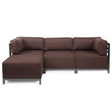 Axis Ottoman Sterling Chocolate Titanium Frame