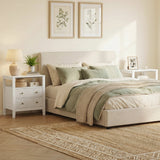 Fluted Nightstand with Charging Station