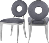 Carousel Velvet Dining Chair Set - Modern Gold Stainless Steel Frame with Plush Comfort Design
