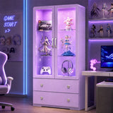 64'' Tall Display Cabinet with Acrylic Doors and Led Lights